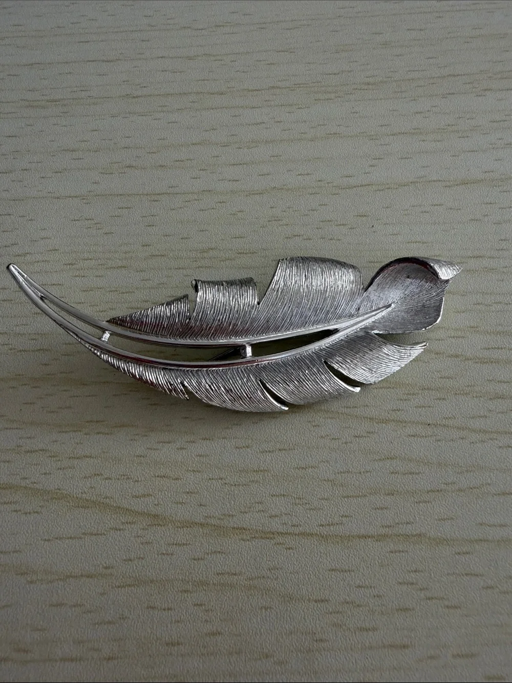 Emmons Vintage Silver Feather Brooch Pin - Elegant Women Accessories